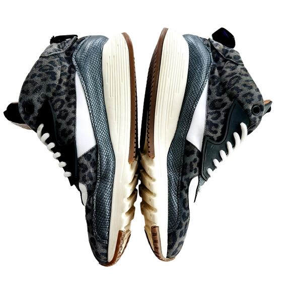 ESSE ut ESSE Air Brain Low Ankle Fashion Sneaker Size 40 Black Leopard Italy - Picture 5 of 10